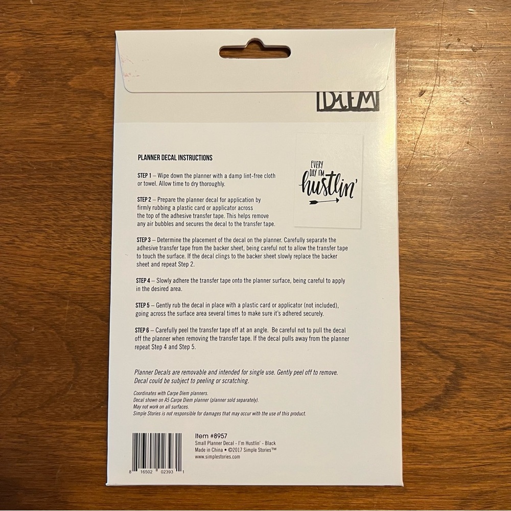 Hustlin' Planner Decal - Black - Picture 3 of 3